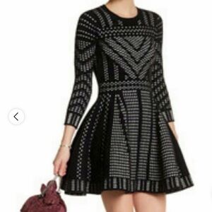Topshop Black and White Geometric Dress